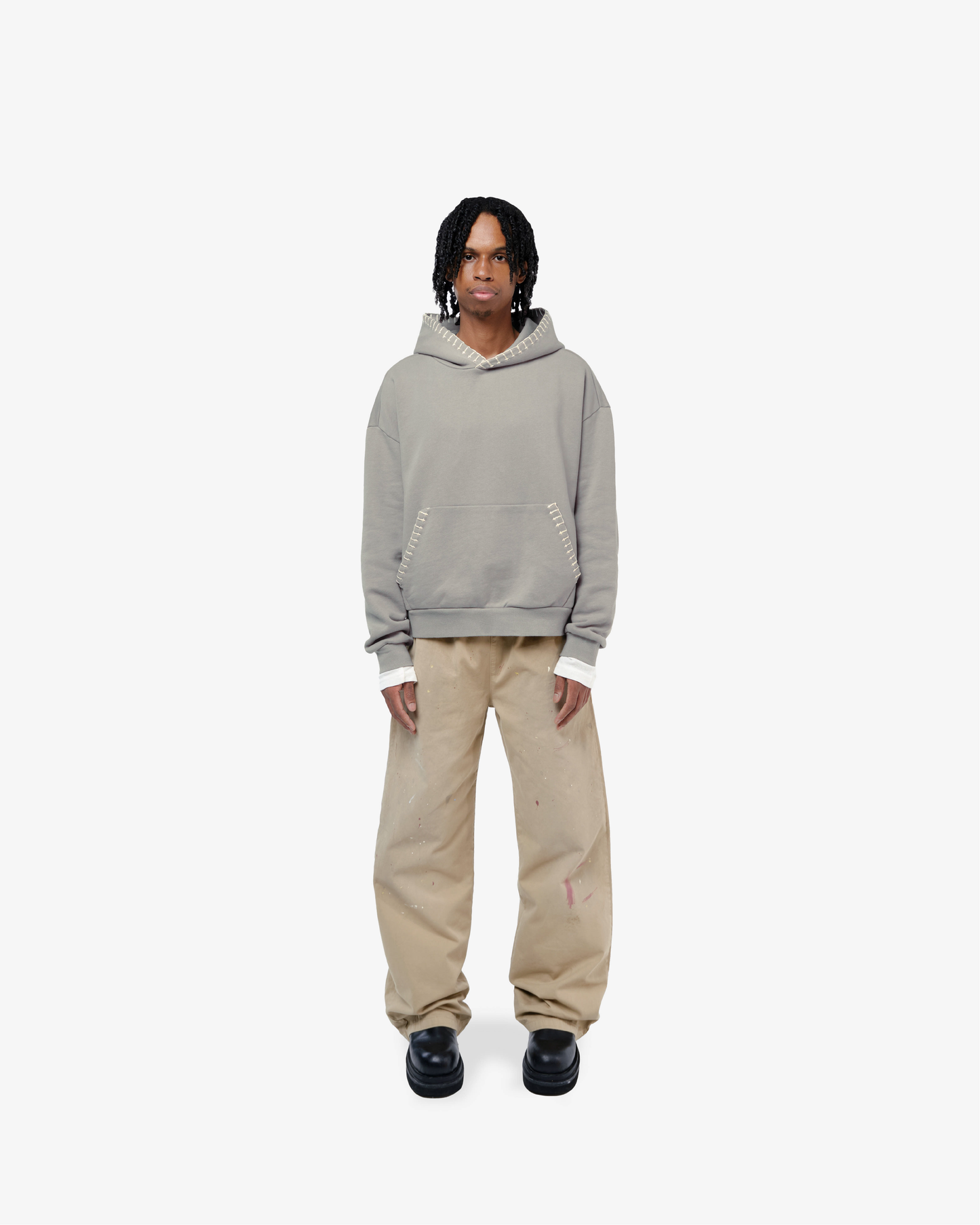 STITCHWORK UNIFORM HOODIE SAGE